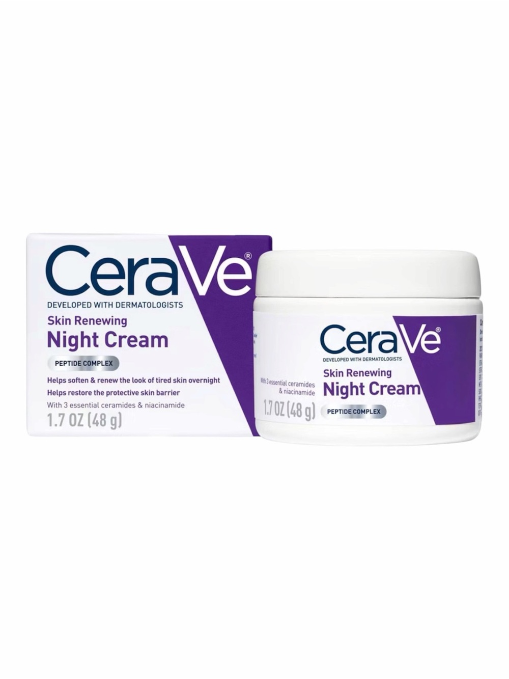 CeraVe Skin Renewing Night Cream Face Moisturizer 1.7 Oz.